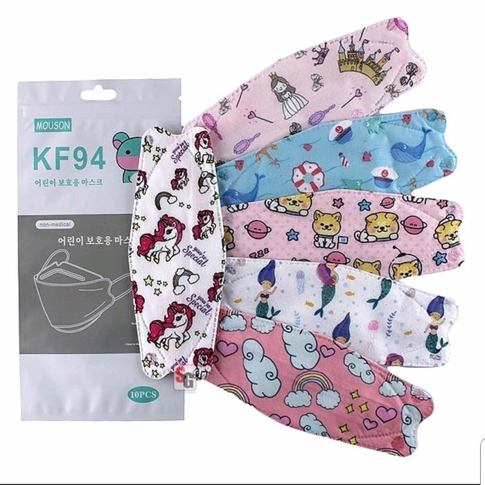 Masker anak Mouson kf94 kids mask 3D asli motif karakter lucu isi 10