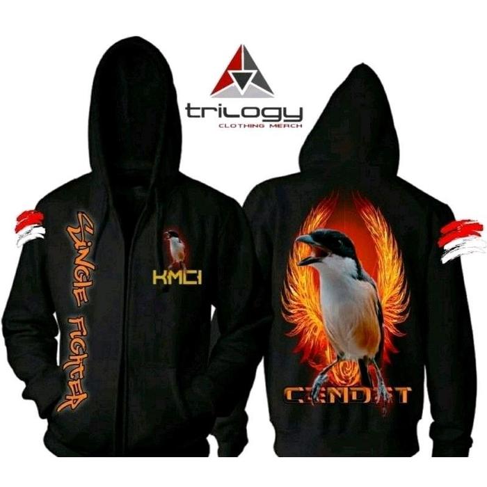 JAKET ZIPPER  SLETING  SINGLE FIGHTER KMCI CENDET MANIA ~ HITAM