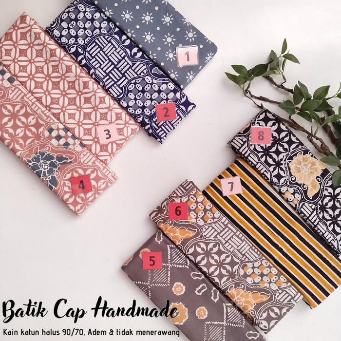 Kain Batik Cap Handmade Serian Abu - Coksu - Kuning - Abu Oren