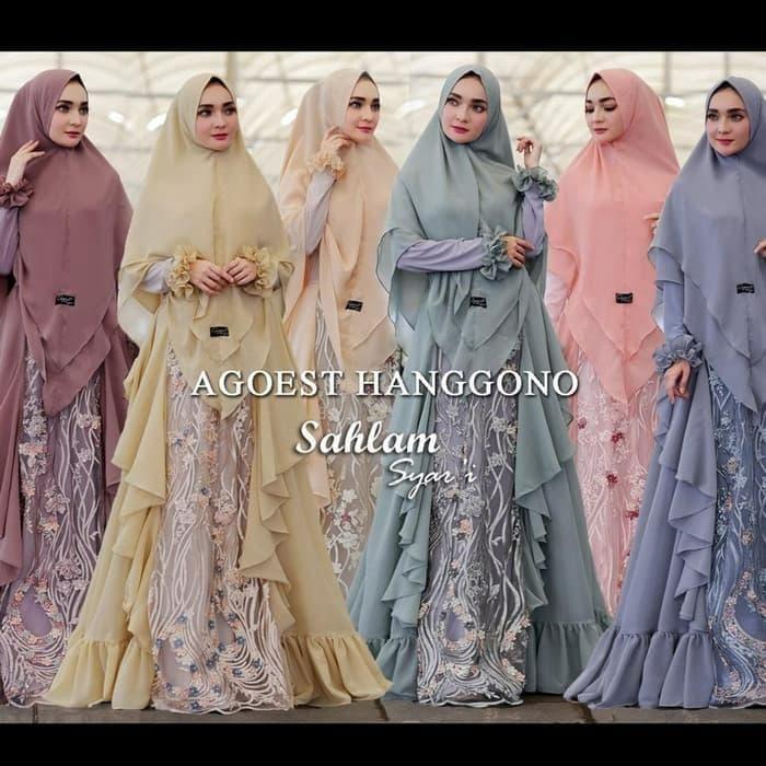 Gamis Pesta Syari Sahlam by Agoest Ori. Dress Kebaya Wisuda. Hantaran