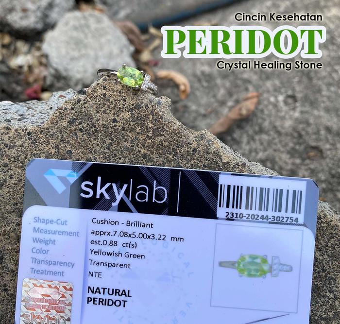 Cincin Kesehatan Peridot Crystal Healing Stone (CB42)