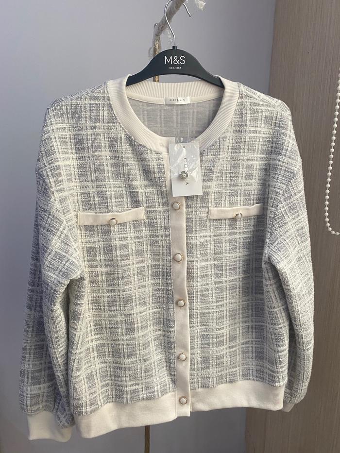 (NEW) COLZA SEMI TWEED CARDIGAN BASIC (JAPAN)