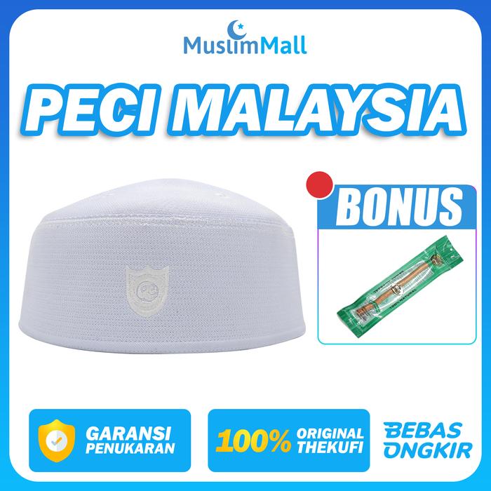 Peci Malaysia Putih Polos Songkok Kopiah Putih Super Original The Kufi