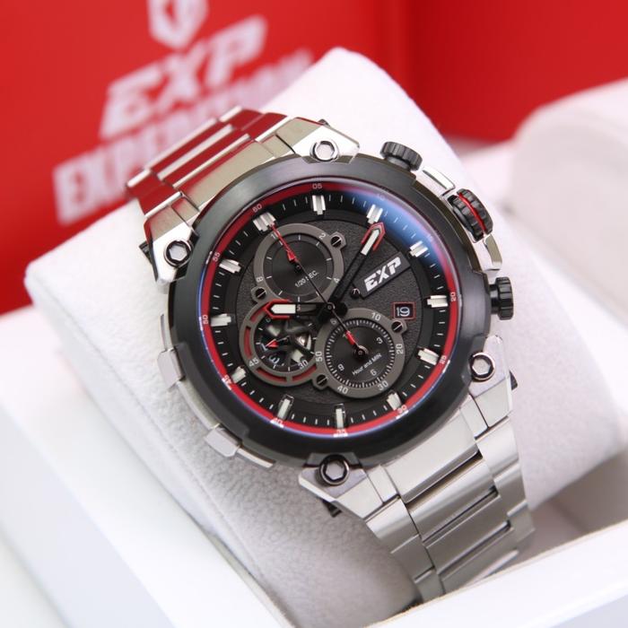 EXPEDITION EXP 6841 / E6841 -JAM TANGAN PRIA ORIGINAL-SILVER BLACK RED