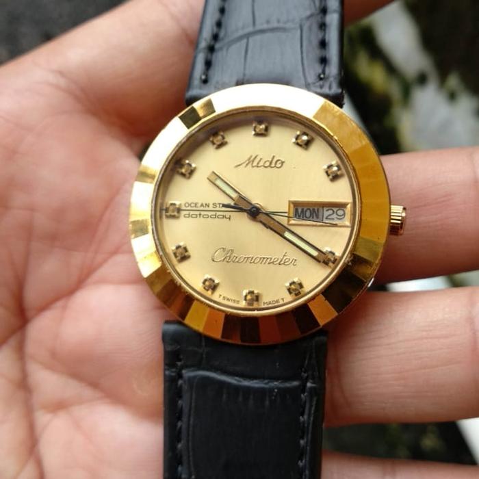 jam tangan pria vintage mido chronometer automatic water resist normal