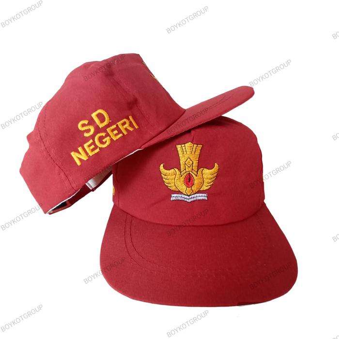 topi sd negri topi sekolah sd negri full merah perekat topi dekolah sd satuan
