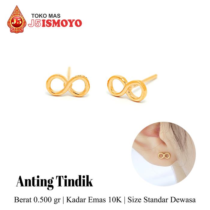 Anting Emas 10 Karat Tindik Infinity J5 Ismoyo