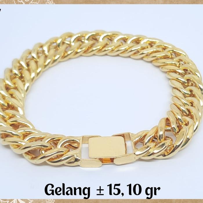 gelang emas asli model rantai kadar 375