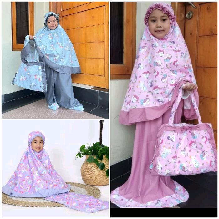 Mukena Anak Tas Sajadah SD 6-9thn Kuda Pony / Mukena Anak SD / Kado