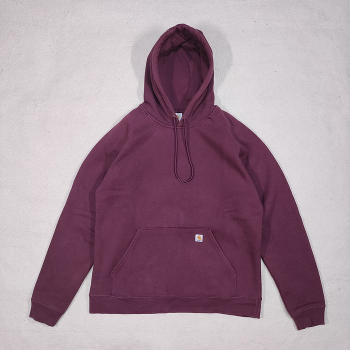 Carhartt Pullover Basic Hoodie Maroon Small Patch  Purple Plum