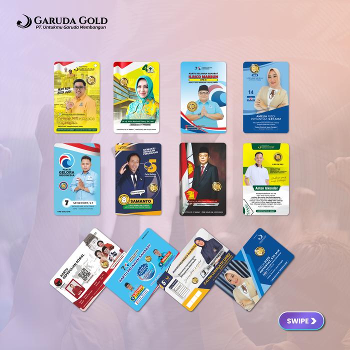 Minigram Kemasan Custom Partai Caleg Capres Emas Batangan 24 Karat