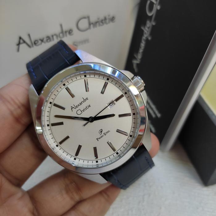 Jam PRIA ORIGINAL Alexandre Christie Ac 1015 MD Leather Solid Steel