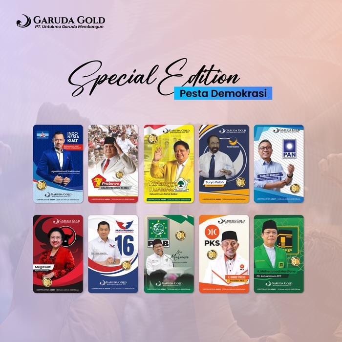 Garuda Gold Custom Partai Pemilu Capres Caleg Emas Batangan 24 Karat