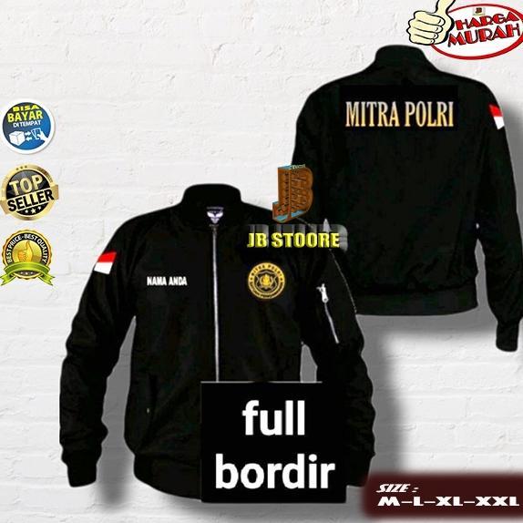 Best seller Jaket MITRA POLRI Bordir Full /Jaket Pria Mitra Polri Full