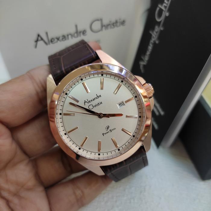 Jam PRIA ORIGINAL Alexandre Christie Ac 1015 MD Leather All Steel