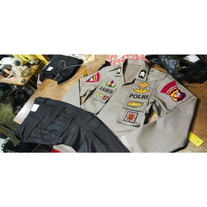 Best seller Baju Pdl Dinas Polri Setelan Atribut Timbul Dan Standart