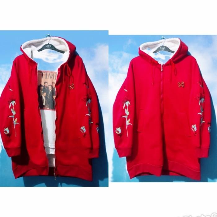 Jacket Zip Hoodie Wibu Second Branded Jubah Sherpa Korea M - L a1