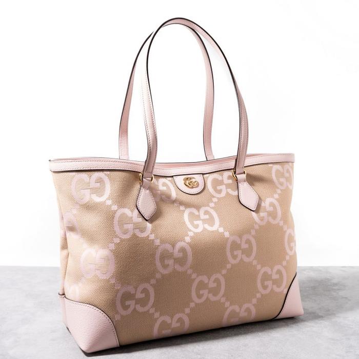 GUCCI Ophidia Jumbo GG Medium Tote Bag Camel - Pink