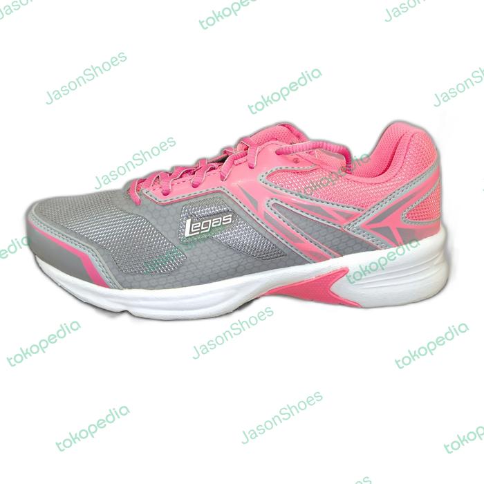 Sepatu League Legas Abu Pink Cewe Warp La W Running Shoes Original