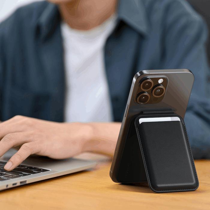 SATECHI | Vegan-Leather Magnetic Wallet Stand