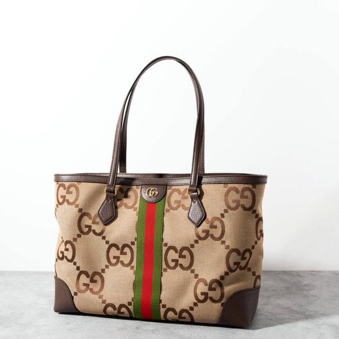 GUCCI Ophidia Jumbo GG Medium Tote Bag Camel - Ebony
