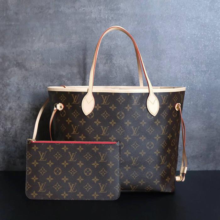 bag LV tas Neverfull MM Monogram in Red Inside
