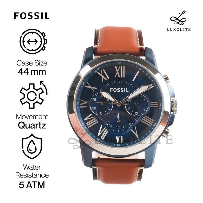 Jam Tangan Pria Fossil FS5151 Grant Chronograph Strap Kulit Coklat