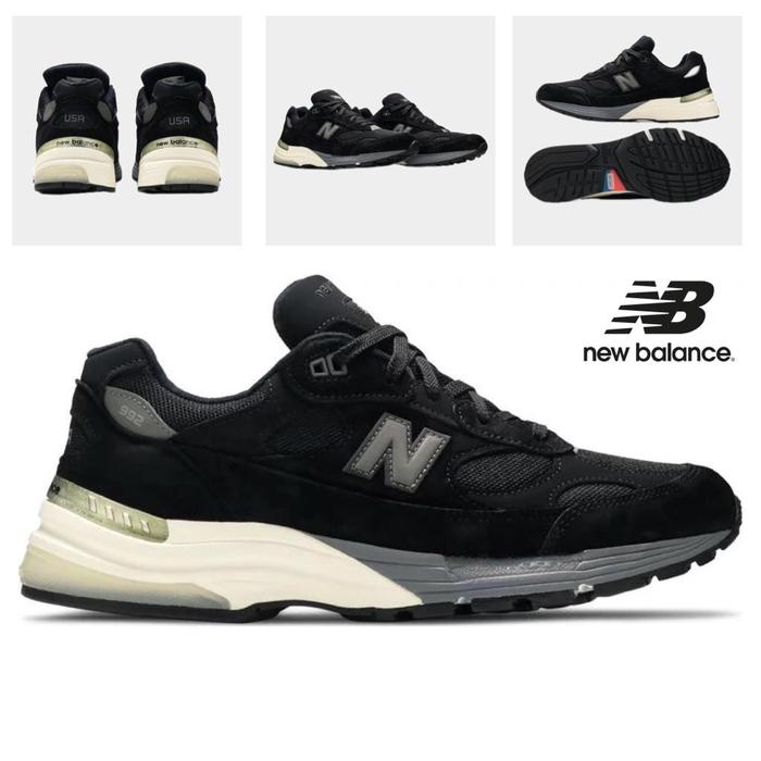 Sepatu NB NEW BALANCE 992 black grey white