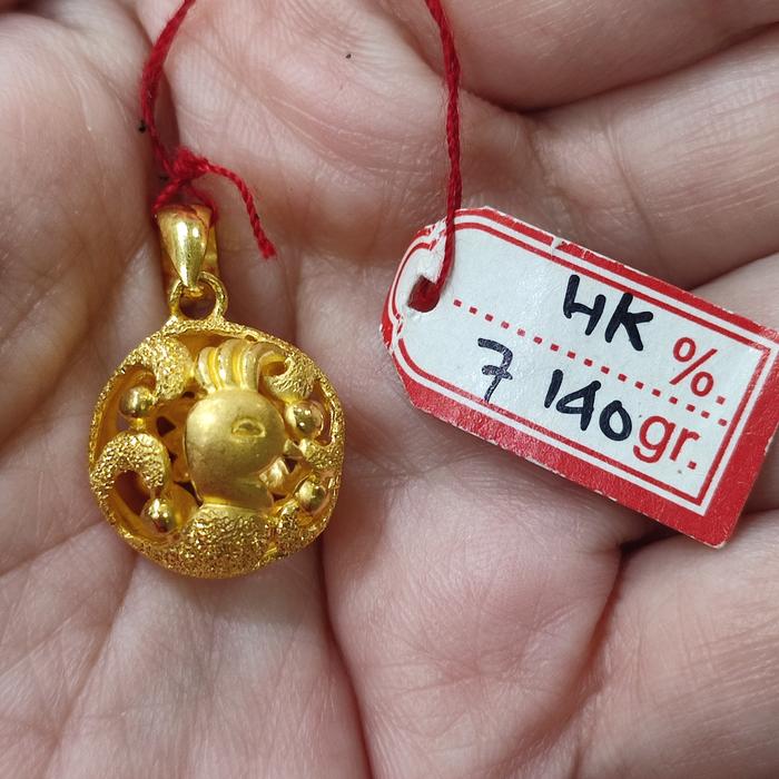 Liontin emas 24k bola ayam
