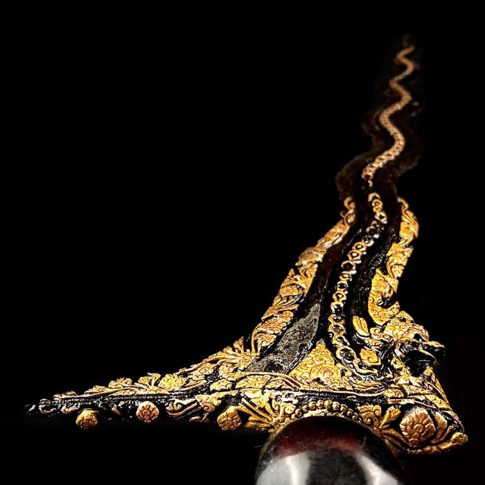 Keris Naga Sasra Sabuk Inten Luk 11 Kinatah Emas Tangguh Mataram Kuno