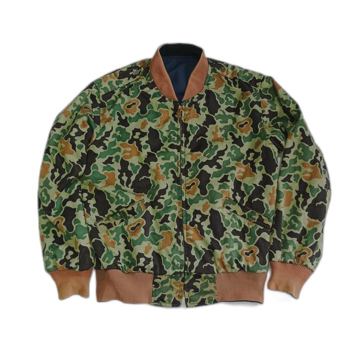 Jaket Vintage Bomber Military Duck Camouflage Kanvas Tebal