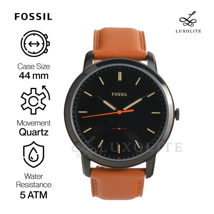 Jam Tangan Pria Fossil Minimalist Slim Light Brown Leather FS5305