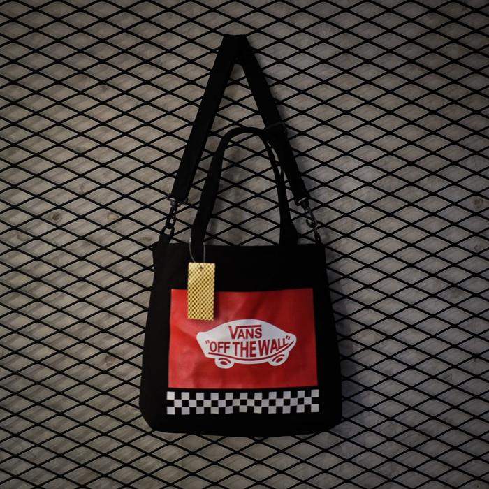 Vans 2 Way Big Tote Bag / Sidepack Bag Black Original