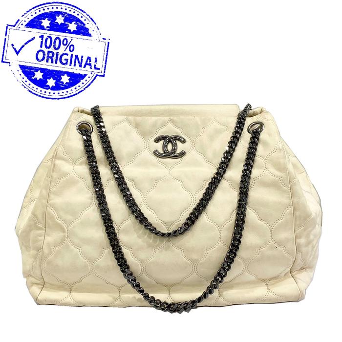 Preloved Chanel Paris Moscow Cells Accordion Tote Bag #12 AUTHENTIC