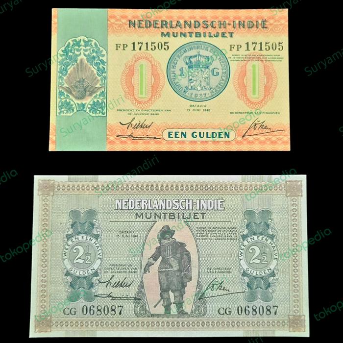Set Uang Kuno Muntbiljet III (1940) Seri Borobudur J.P.Coen Replika