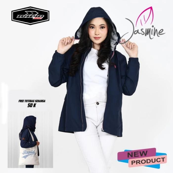 Jaket Motor Harian Wanita Hoodie Rapid Jasmine