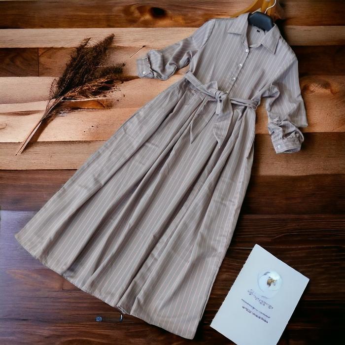 Long tunic gamis maxi motif garis