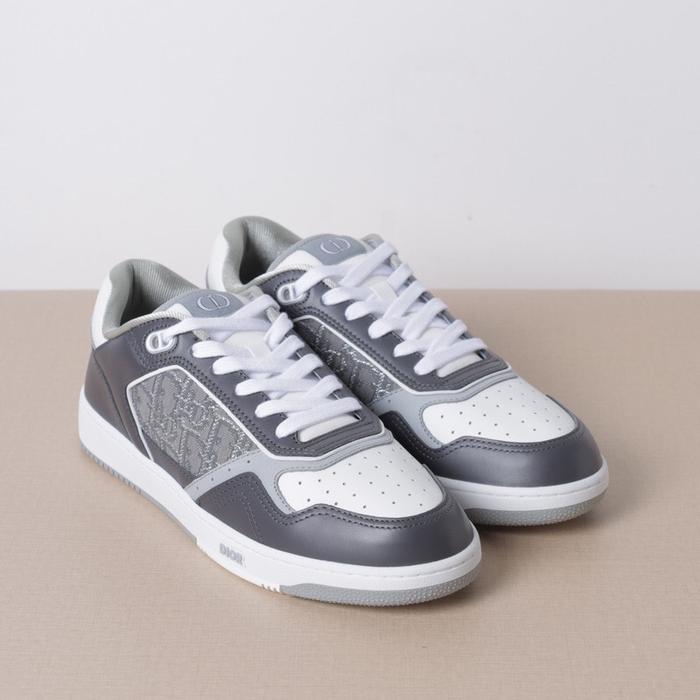CHRISTIAN DIOR B27 Oblique Low Top Sneakers in Anthracite Gray/White
