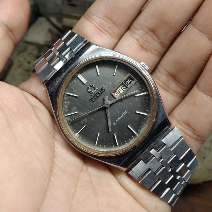 jam tangan TITUS 17 jewels automatic original bekas bekas.