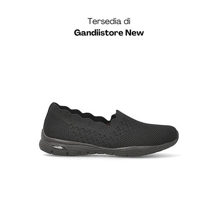 Sepatu Slip On Wanita Skechers Arch Fit Seager 158557/BBK Full Black