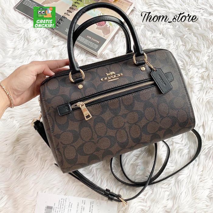 TAS WANITA CH F83607 SHOULDER BAG ROWAN SATCHEL SIGNATURE CANVAS