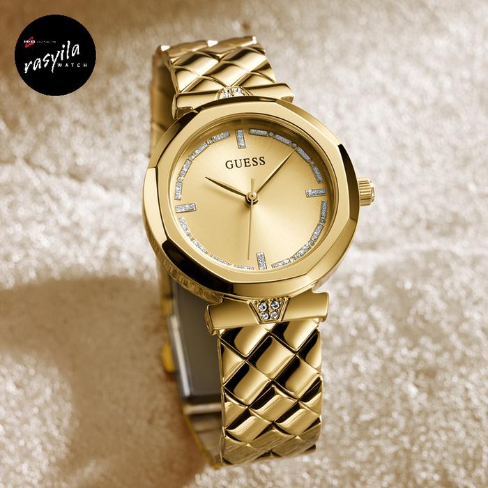 Jam Tangan Wanita Guess GW0613L2 Gold Tone Silver Stainles Steel Strap