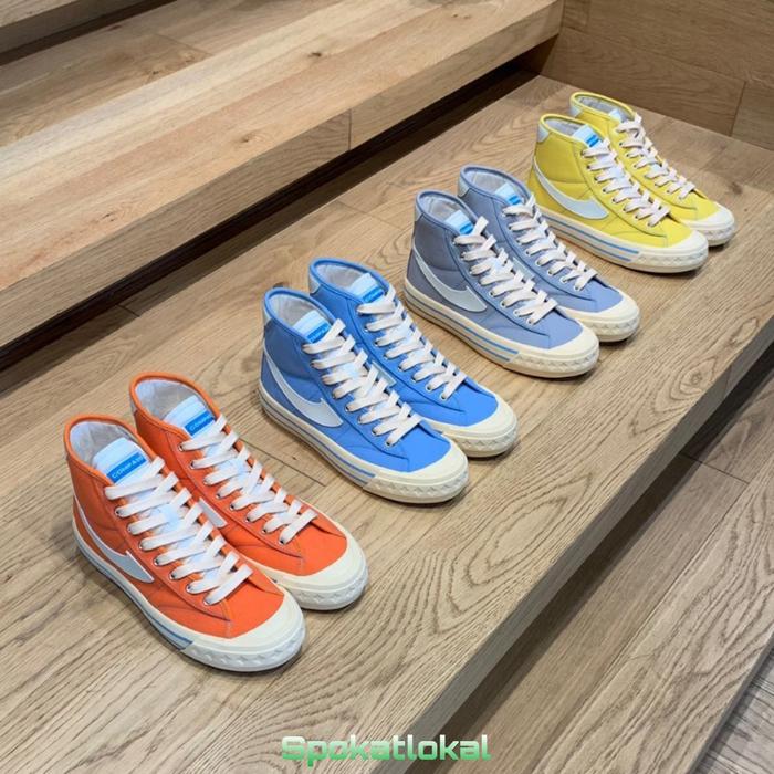 Sepatu Compass Retrograde High Baby Blue, Yellow, Orange & Grey Cyan