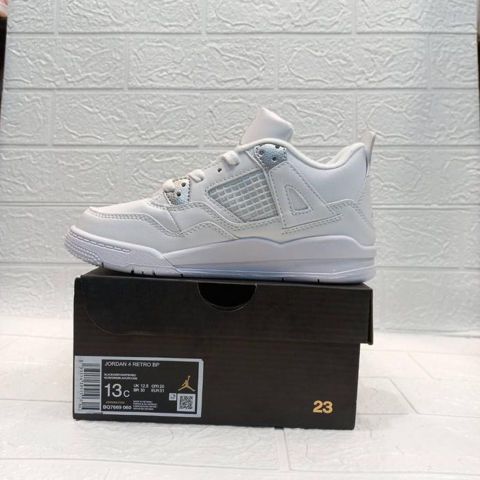 SEPATU KIDS NIKE JORDAN 4 RETRO FULL WHITE ORIGINAL VIETNAM BNIB