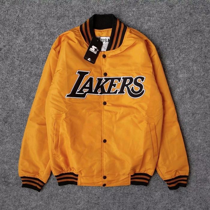 Jaket Varsity LAKERS Premium Bordir Full Tag - Jaket Baseball Lakers