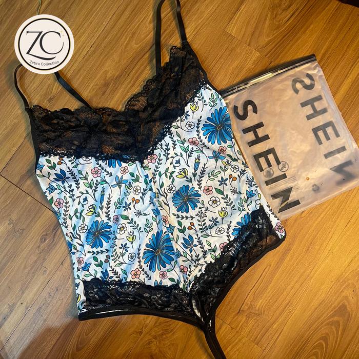 Classic Floral Teddy Bodysuit SHEIN