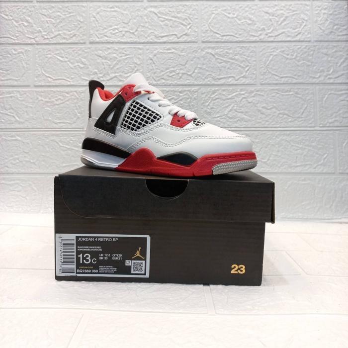 SEPATU KIDS NIKE JORDAN 4 RETRO WHITE RED ORIGINAL VIETNAM BNIB