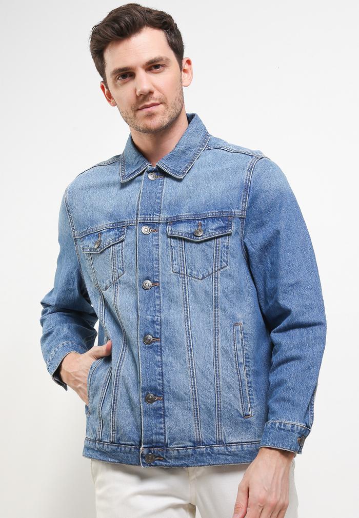 Jacket Jeans Pria Giordano Men's Denim Jacket