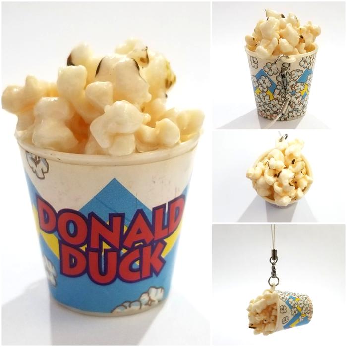 Gantungan Hp Tas unik Disney Donal Duck Popcorn Food Ori Impor Jepang
