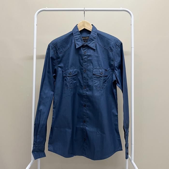 Antony Morato Italy Original Bekas Pakai 2x Baju Kemeja Hem Branded Pria Blue Bukan Zara